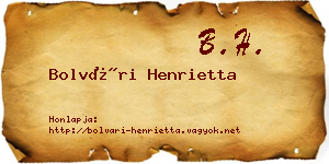 Bolvári Henrietta névjegykártya