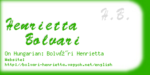 henrietta bolvari business card
